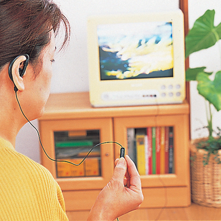 スマイルキッズ商品 ボリューム付耳かけ式テレビ5mイヤホン